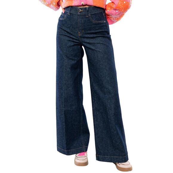 SPANX Denim - Spanx Wide Leg Denim High Rise Jeans Raw Indigo Spanxshape size M